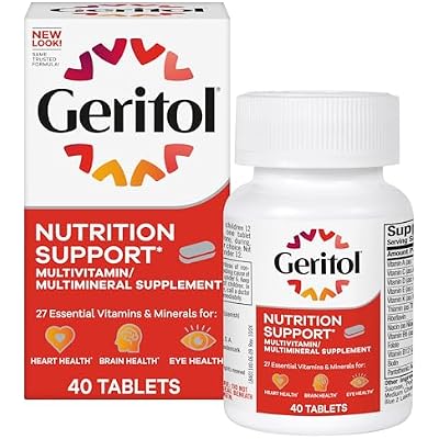 Geritol Multivitamin Supplement, Contains B-Vitamins, Antioxidants, Vitamins C, E & D and Iron, 27 Essential Vitamins and Minerals, Gluten-Free, Non-GMO, No Artificial Sweeteners, 40 Tablets