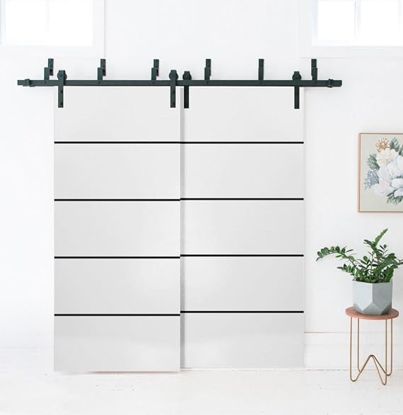 SARTODOORS Slab Barn Door Panel | Planum 0015 White Silk | Sturdy Finished Doors | Pocket Closet Sliding-18 x 80"