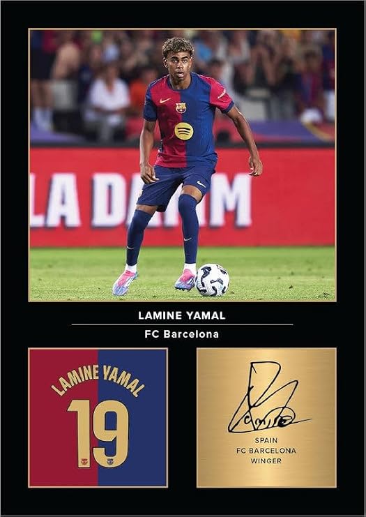 Lamine Yamal Signed Poster Print – FC Barcelona Tribute Wall Art with Signature & Jersey Number – Spain Winger Memorabilia for Fans and Collectors, A3 Poster Print (420x297mm)