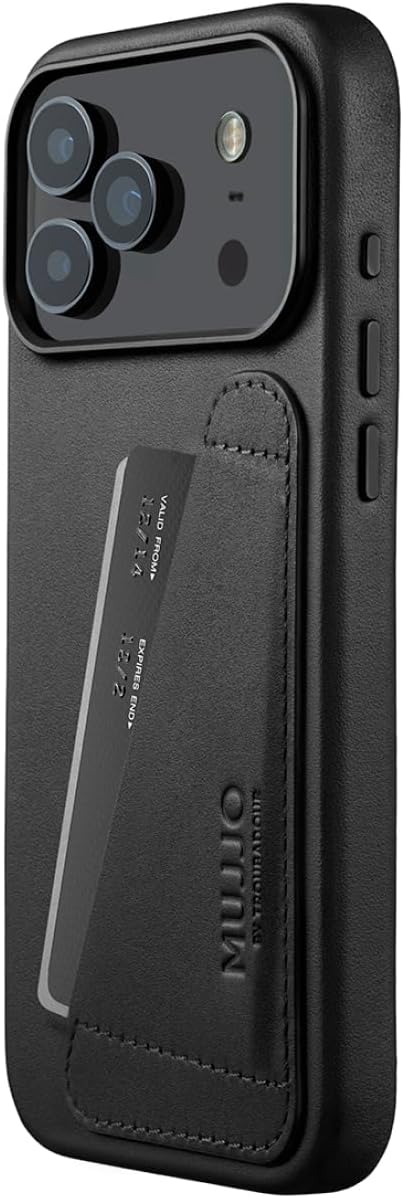 Mujjo Wallet Leather Case for iPhone 17 Pro Max - MagSafe Compatible - Black