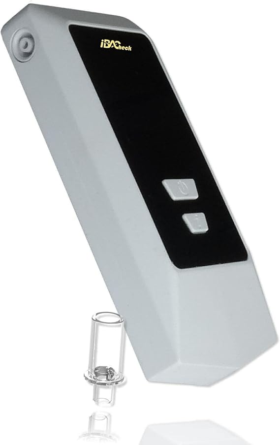 Rechargeable Breathalyzer with Auto Flow detect and Auto Cleaning Feature, 10 Memories and LED Display Visible at Night (White 088+)