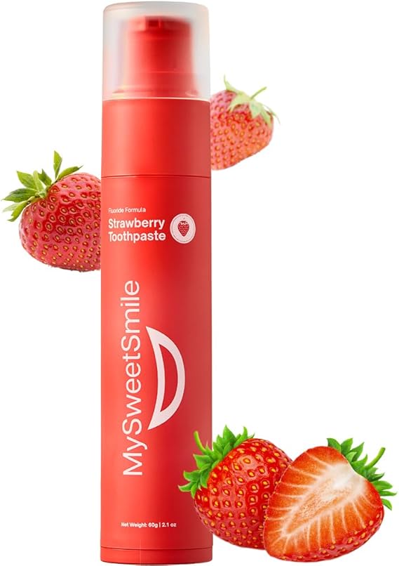 MySweetSmile Strawberry Toothpaste – Advanced Fluoride Formula – Strengthens Enamel & Prevents Cavities – Dentist-Approved & Enamel-Safe – IndyBest Award-Winning Brand - Makes Brushing Fun Again - 60g