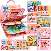 Clever Fox Play Busy Book for Toddlers 1-3 Year-Old Baby Busy Board Book Montessori Felt Activity Board for Learning Fine Motor Skills, Car Airplane Travel Toy Birthday Gift for Girls Ages 1+