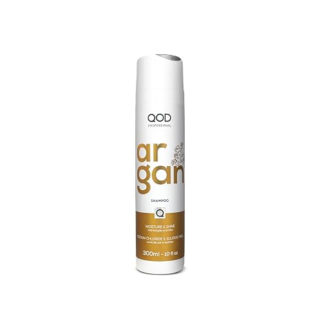 QoD PRO Argan Hair Shampoo, for Dry, Damaged, Frizzy & Dull Hair, Promotes Shine and Softness, Organic Formula with Argan Oil, 10 oz (300 ml)