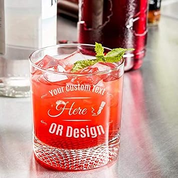Personalized Rocks/Old Fashioned Glass with Dimpled Base