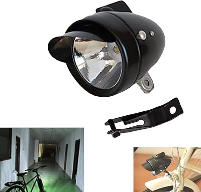 Cool Metal Shell Bright Classical Cool Bicycle Headlight Retro Vintage Bike LED Light Night Riding Safety Front Head Lamp Fog Headlamp