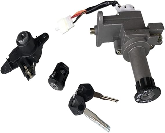 Motorcycle Complete Lock Ignition Key Switch Set Seat Lock Fit For Scooter Haojue SUZ-UKI AN125 AN 125 125cc HJ125T-7(Full set)