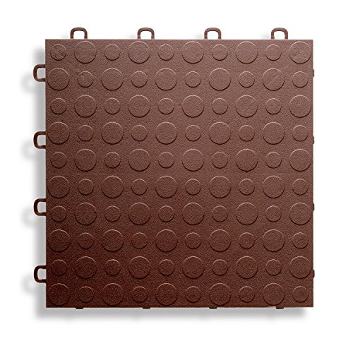 Brown Block Tile B0US5230 Garage Flooring Interlocking Tiles Coin Pattern