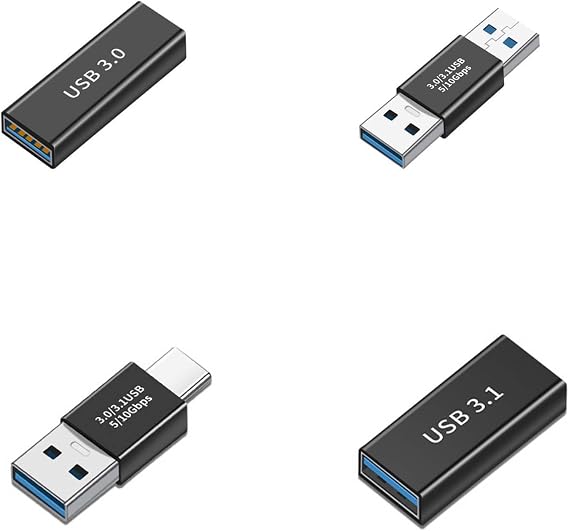 (4 Pieces USB 3.0 Adapter kit, Support Charging and Data Transfer, high Speed Extended Conversion Connector Connector