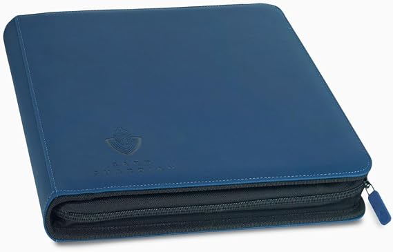 Card Guardian 12 Pocket Card Binder with Zipper, Blue