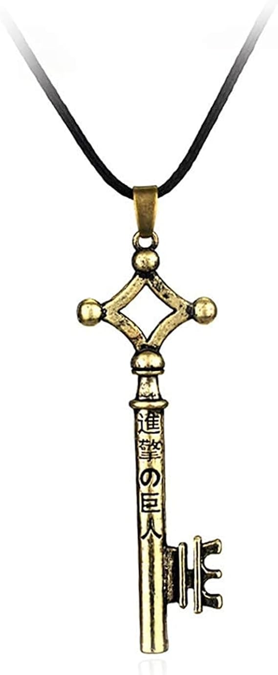Attack Key Necklace,Popular Anime Alloy Jewelry Pendant, Eren Basement Key Necklace Revealing the Truth of The World, Fan Classic Cosplay Jewelry Gift