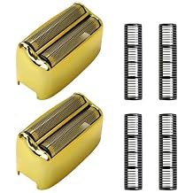 Latest Version 2 Pcs Replacment Gold Foil and Cutter for BaByliss-PRO MetalFX Single Foil and Double Foil Shavers