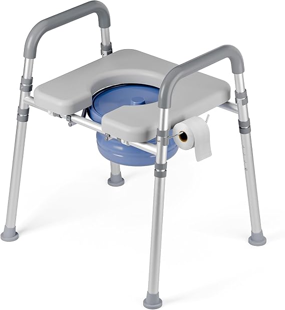 Loyoda Bedside Commode Chair with Bucket for Seniors, Bedside Toilet Chair