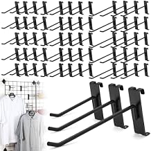 60 Pcs Gridwall Hooks, 4/6/8 Inch Grid Wall Hook Display for Gridwall Panel, 20 Lbs Load Heavy Duty Hooks for Grid Wall Accessory, Metal Hook for Retail Store, Home Stroage, Garage, Trade Show (Black)