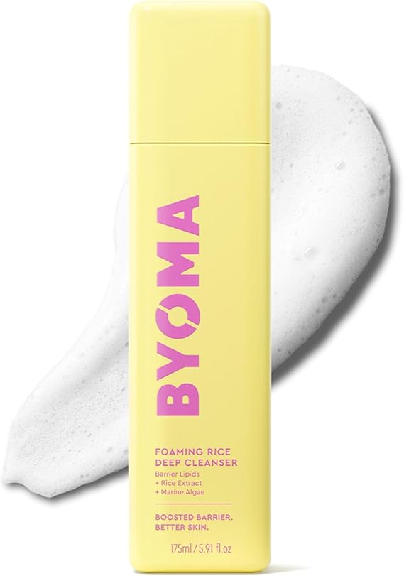 BYOMA Foaming Rice Deep Cleanser (175ml) Hydrating Gel to Foam Cleanser with Ceramides, Rice Extract & Marine Algae – Deep Cleansing, Non-Drying, Antioxidant-Rich, Vegan, Fragrance & Alcohol Free