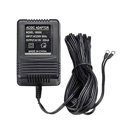 Doorbell Transformer, 18V 500mA Power Supply Visual Doorbell Adapter | with 5M/16.4ft Long Cable, Video Doorbell Transformer Compatible with Most Versions of Ring Doorbell and Thermostat