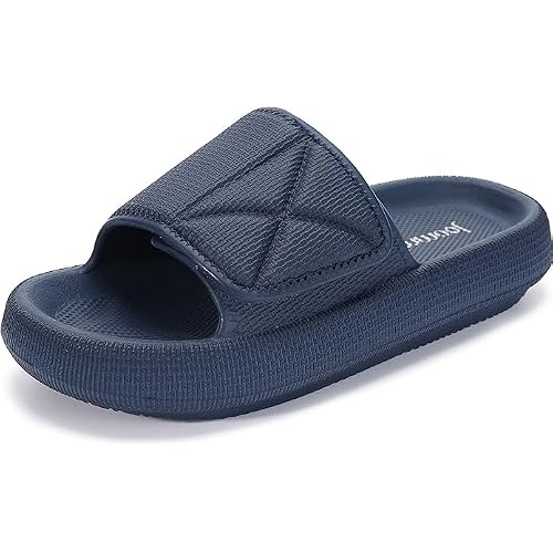 Joomra Slides for Women and Men Recovery Pillow Slippers Diabetic Sandals | Adjustable Strap | Dual Cushioned Thick Sole