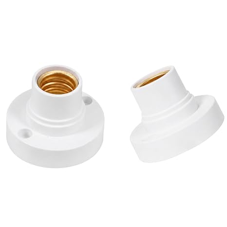 2 Pcs E14 Universal Screw On Bulb Holder Socket Lamp Socket Adapter for LED Bulbs White