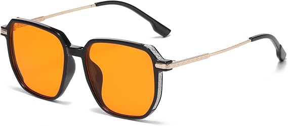 LJCZKA Oversized Square Sunglasses for Women Men Fashion Square Metal Frame Luxury Classic Rectangle Sun Glasses UV400 Protection