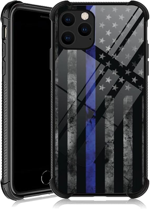 DJSOK iPhone 11 Case, American Police Flag iPhone 11 Cases for Men Women Fans,Design Pattern Back Bumper Shockproof Anti Scratch Reinforced Corners Soft TPU Case