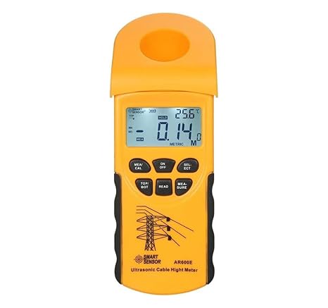 AR600E Ultrasonic Cable Height Meter Overhead Wire Height Tester 3-23m | Non-contact meter measures heights and spacing of up to 6 cables, with 3-18m horizontal distance measurement