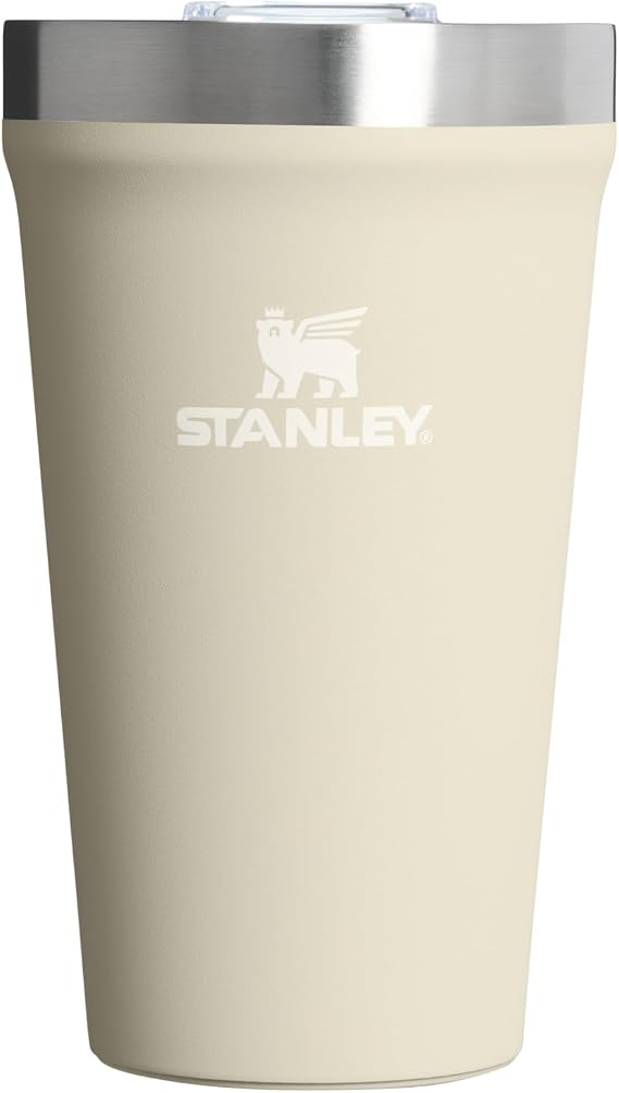 STANLEY Everyday Tumbler 16 oz | Press Fit Drink Through Lid | Beverage, Coffee, and Cocktail Cup | Insulated Stainless Steel Wine Glass | BPA-Free | Toasted Almond