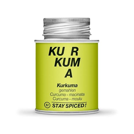 High-quality finely ground turmeric spice from Stay Spiced! I Perfect for your Asian dishes and healthy smoothies I Curcuma I Strong Intense Colour I Filling Weight 70 g