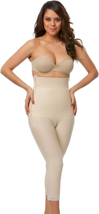 Isavela Womens High Waist Abdominal Below Knee Compression Girdle (GR05)