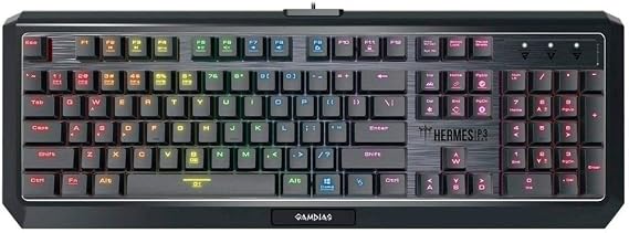 GAMDIAS Hermes P3 RGB Gaming Keyboard Low Profile Mechanical Switch with blue switch, N-key rollover (Hermes P3)