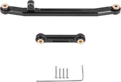 SCX24 Steering Links Aluminum Steering Linkage Set High-Tightening Links for Axial SCX24 124 Upgrades Black