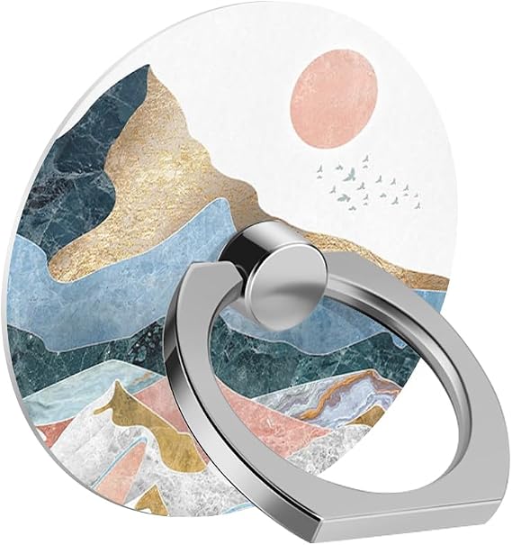 Phone Ring Holder Grip, Sun Clouds Cell Phone Ring 360 Rotate Metal Finger Ring Socket Grip Kickstand Compatible with Most of Phones, Tablet and Case