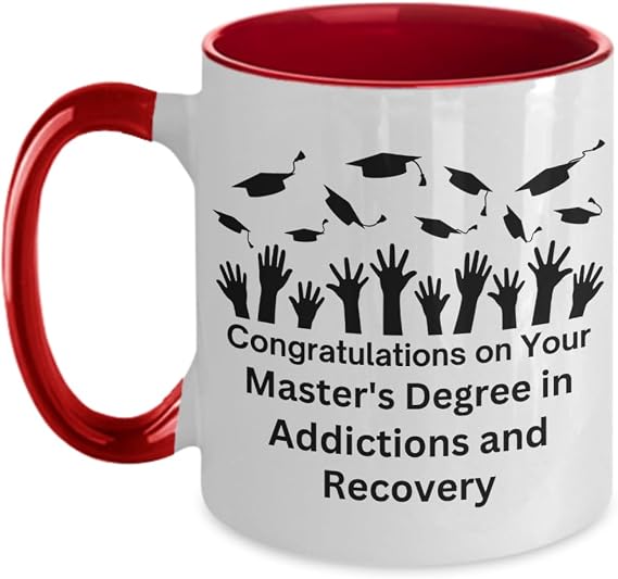 Congratulations on Your Master's Degree in Addictions and Recovery 2 Tone Red