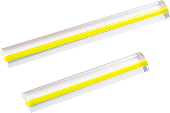 2 Pack 2X Clear Magnifying Ruler for Reading, 6 & 9 Inch Line Magnifier Bars with Thick Guideline, Acrylic Page Magnifier for Books, Bible, Documents, Crafts