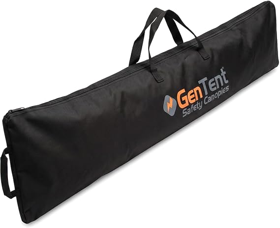 GenTent Storage Bag for all Generator Tent and Running Cover Models | 600D polyester with dual zipper pockets stores canopy, hardware, and aprons - 46x8 in, fits all GenTent and partner models
