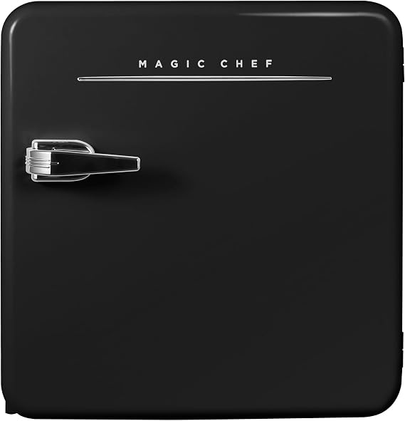 17.5 in. 1.6 cu.ft. Retro Mini Refrigerator in Black, Without Freezer