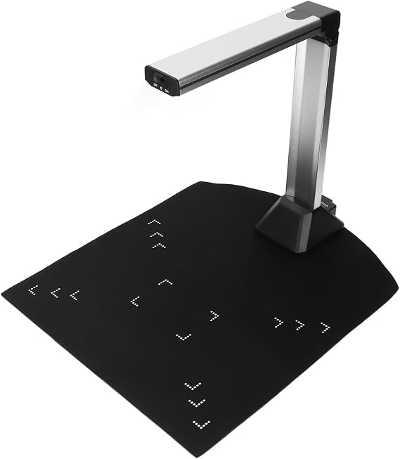 USB Document Camera, 5MP Folding Document Scanner with 4 LED Fill Lights, Portable Size Document Camera Scanner for Web Conferencing, Distance Education, Remote Working