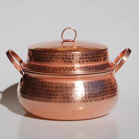 Handmade Double-Eared Copper Luo Guo, Thick Stew Pot, Copper Skillet, Soup Pot, Household Copper Pot (26cm)