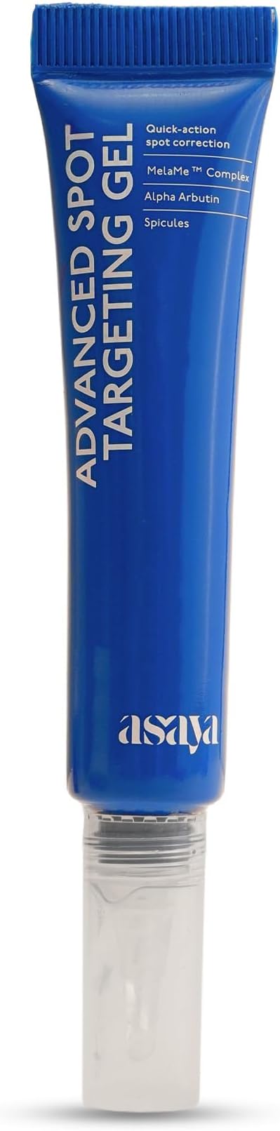 ASAYA Asaya Advanced Dark Spot Targeting Gel Reduces Pigmentation, Post-Inflammatory Hyperpigmentation, Acne Marks & Scars MelaMe Complex, Spicules & Alpha Arbutin for Oily skin 15 g (Pack of 1) Blue