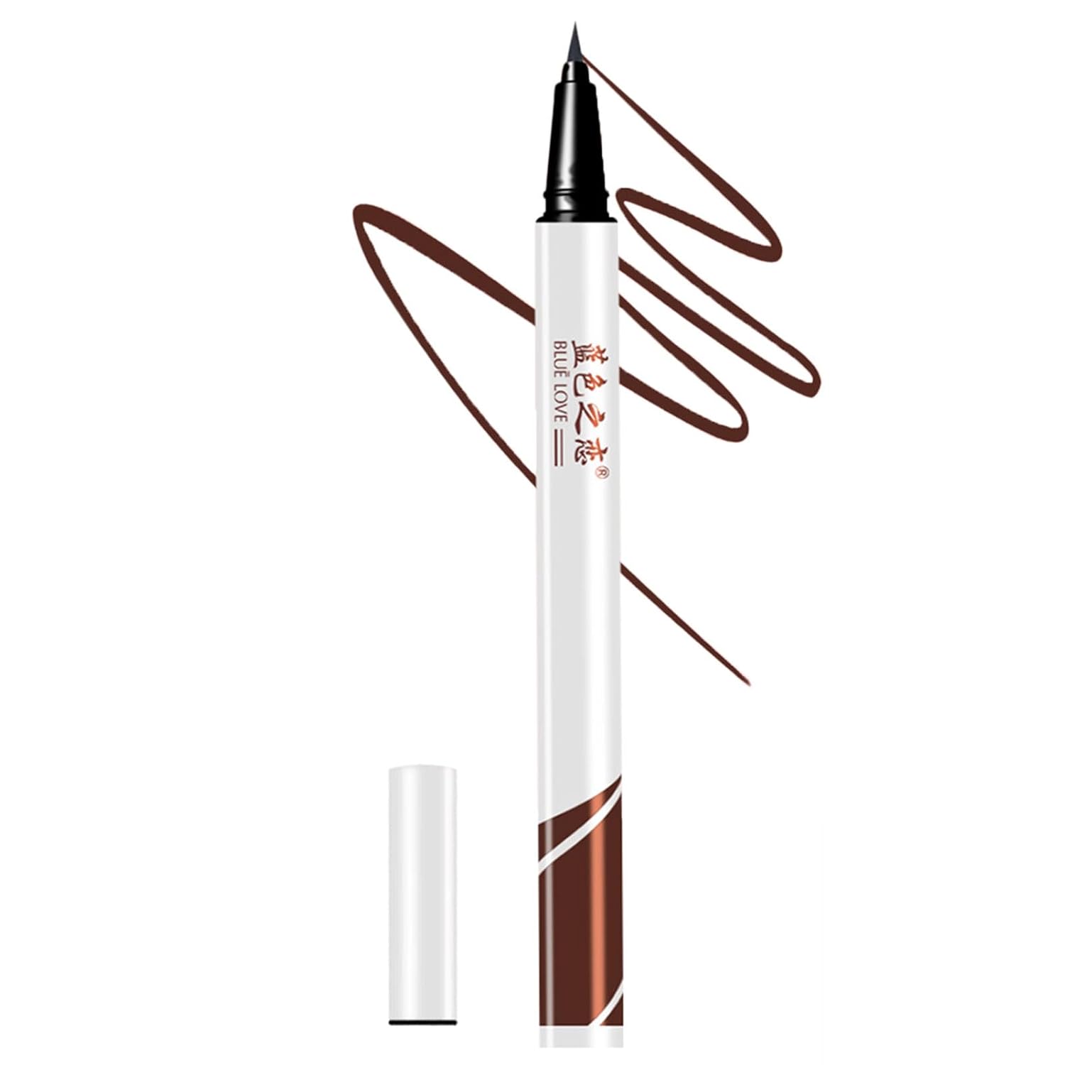BLUE LOVE Waterproof Liquid Eyeliner Pen - Long Lasting Smudge Proof Makeup, Easy to Apply for Winged Liner & Everyday Use Brown
