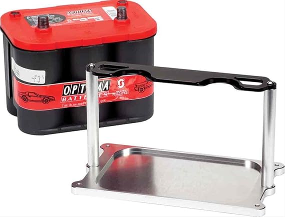 BILLET SPEC Battery Mount, Optima 34/78, Black/Clear Anodized