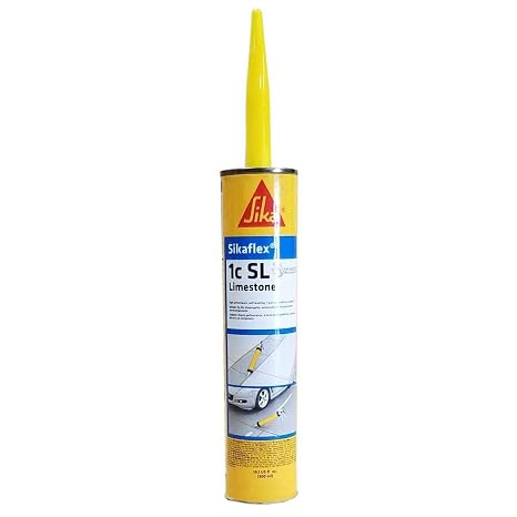SIKA Sikaflex 1C SL 29 fl oz Limestone - Concrete Expansion Joint Filler, Self-Leveling Polyurethane Sealant for Durable, Waterproof Concrete Repair for Driveways, Sidewalks & Industrial Use