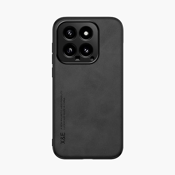 Kepuch Silklike Case for Xiaomi 14 - Cover Bumper Built-in Metal Plate for Xiaomi 14 - Black