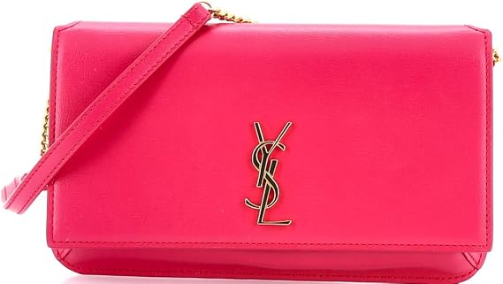 Saint Laurent, Pre-Loved Classic Monogram Phone Holder Shoulder Bag Leather, Pink