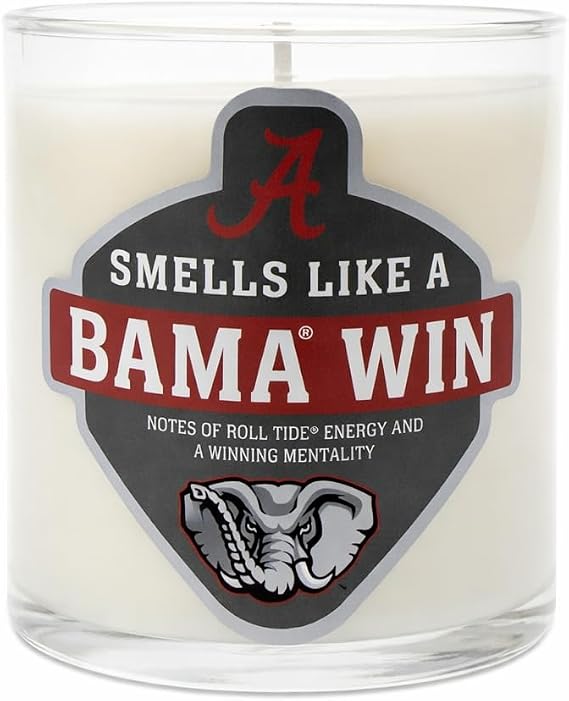 Smells Like a Bama Win University of Alabama Fan Candle Roll Tide Gift Game Day Home Decor -Officially Licensed Alabama Crimson Tide Candle (Summer Nights)