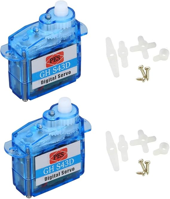 2Pcs Mini Super Light 4.3g GH-S43D Digital Servo Micro Coreless Servo 3.6V-4.8V for Remote Control Aircraft Flight Direction RC Airplane