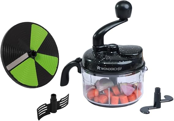 Wonderchef Turbo Dual Speed Food Processor, Multi-Purpose, High Speed, Chop Vegetables, Julienne, Whisk, Slice, Mince, Knead Atta, Blend Juices
