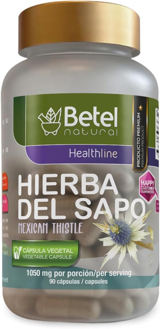 Betel Natural Premium Hierba del Sapo (Mexican Thistle) Capsules Healthy Detox Like Grandma Used - 90 Caps