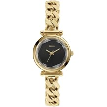 Fossil Carlie Watch for Women, Gold Tone Quartz Three Hand Movement with Stainless Steel Strap