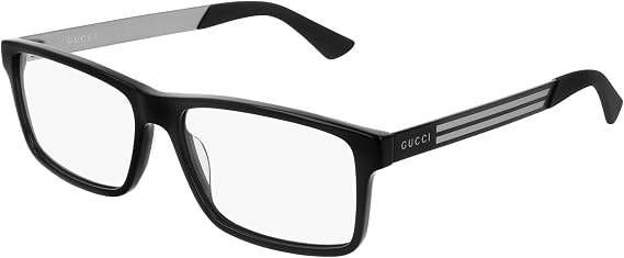 Gucci Web Men's GG0692O 004 Black Full Rim Rectangular Eyeglasses 57mm