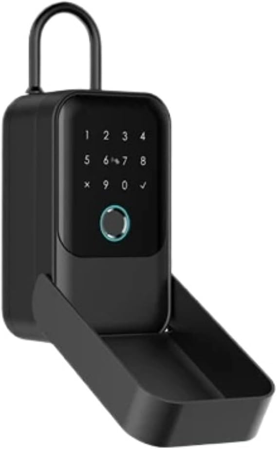 EDEDE Security Lock Box Bluetooth Fingerprint Key Safe Waterproof Key Storage Lock Box Password Key Box Key Safety Lock Box mounted for Home,Office,Hotel,Travel(K5F-tuya-M1)